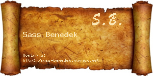 Sass Benedek névjegykártya