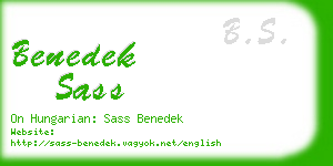 benedek sass business card